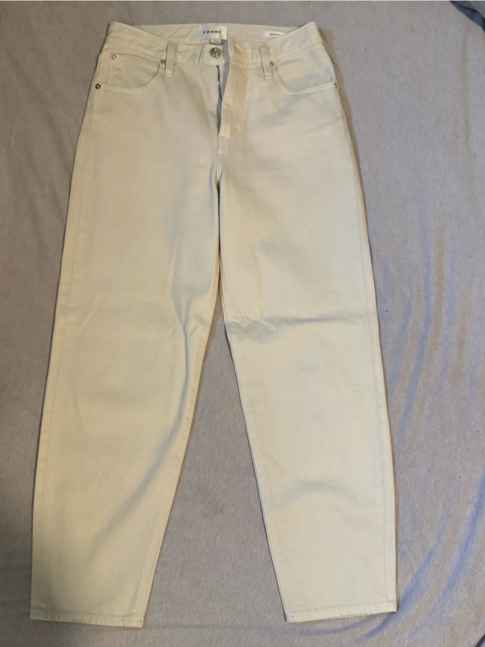 Frame Denim Cream Straight-Leg Jeans